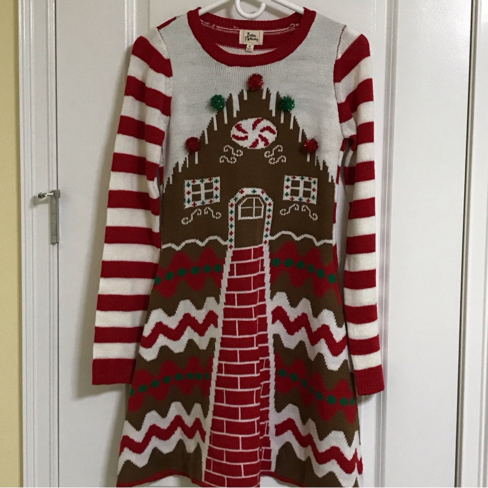 Festive Long Sleeve Gingerbread Dress